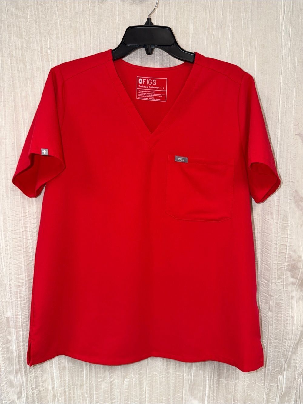 FIGS L Top LT Bottom Red Jogger Set